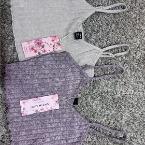 SHEIN Textured Knit Top in Lavender and Gray